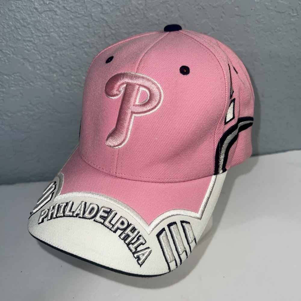 City Hunter Philadelphia Strapback Hat‎ Pink One Size Adjustable Embroidered